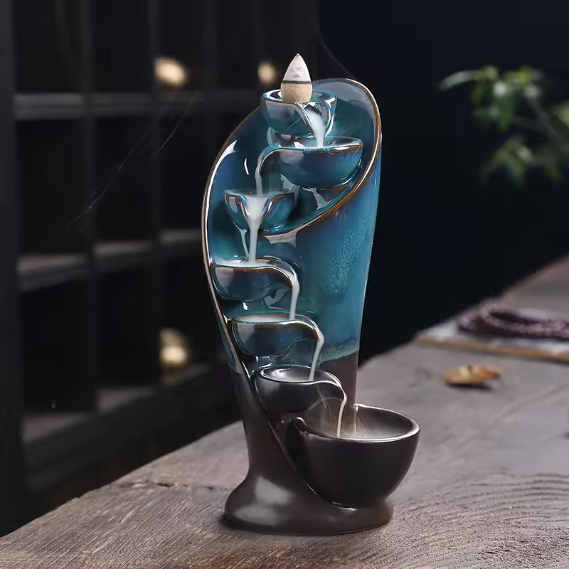 Ceramic Waterfall Incense Ornament
