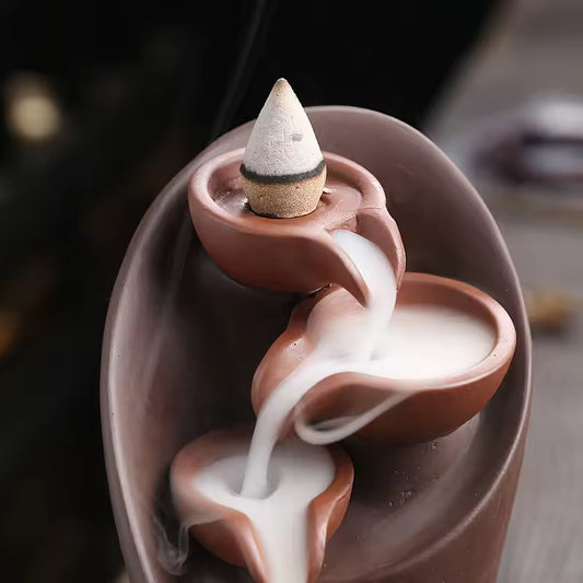 Ceramic Waterfall Incense Ornament